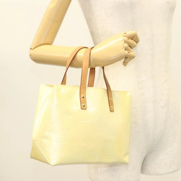LOUIS VUITTON Monogram Vernis Reade PM Hand Bag Perle M91336 LV Auth 129822 - Picture 3 of 16